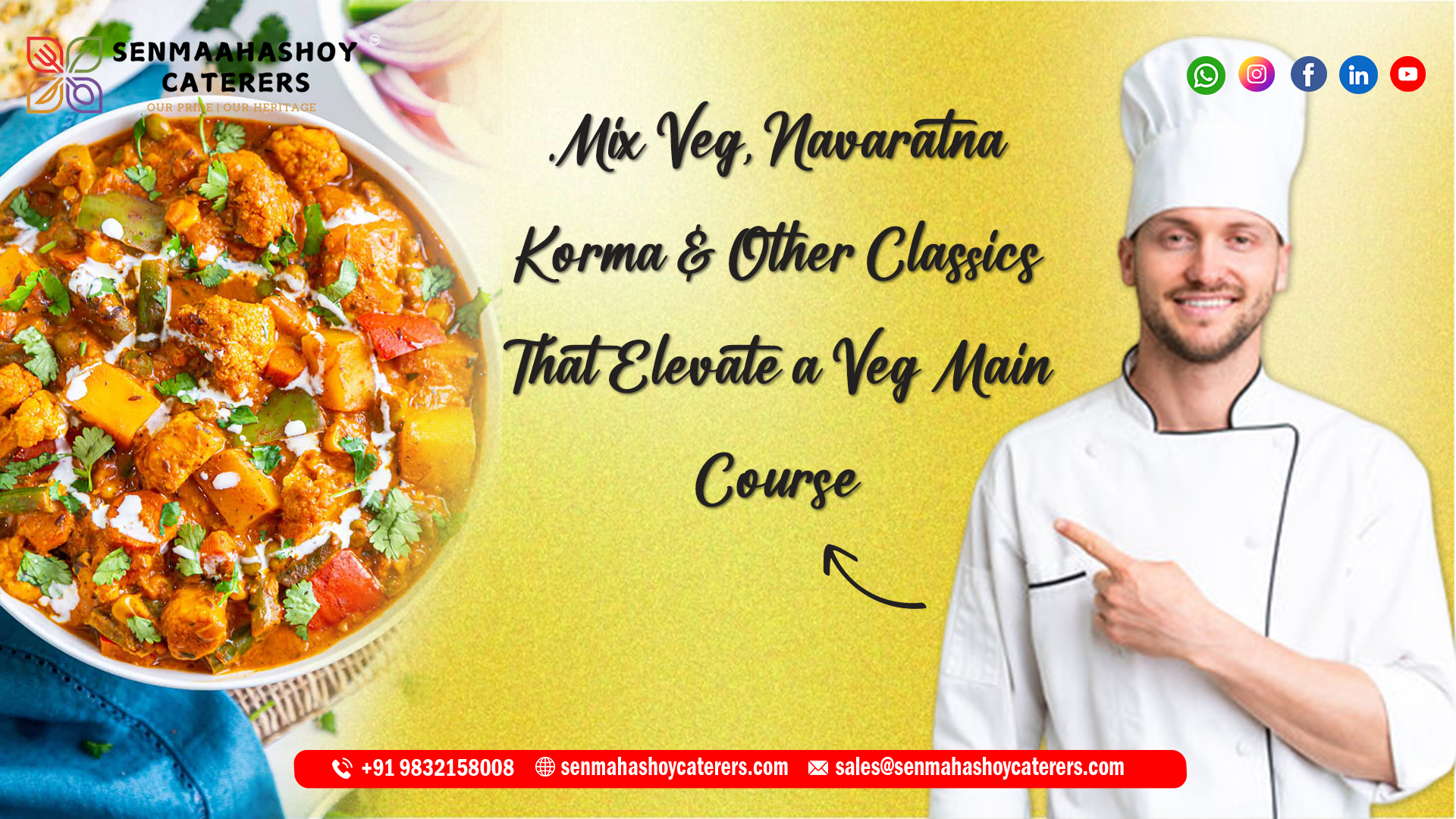Veg Main Course Classics for Kolkata Catering